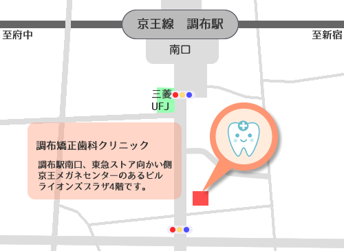 調布矯正歯科クリニックの地図